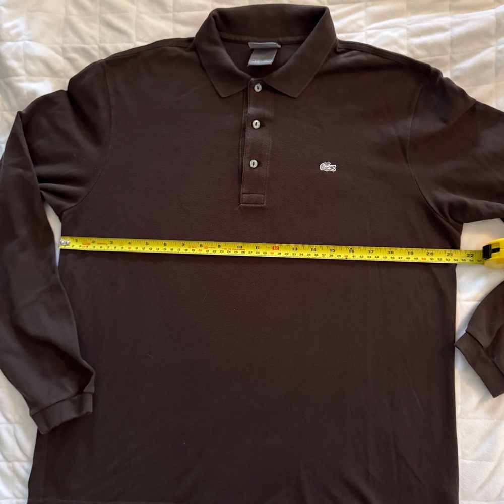 Lacoste Men’s Polo Long Sleeves Shirt - Brown - Picture 9 of 10